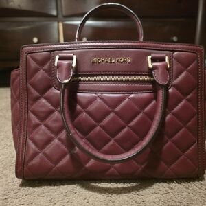Michael Kors Quilted Burgundy Handbag